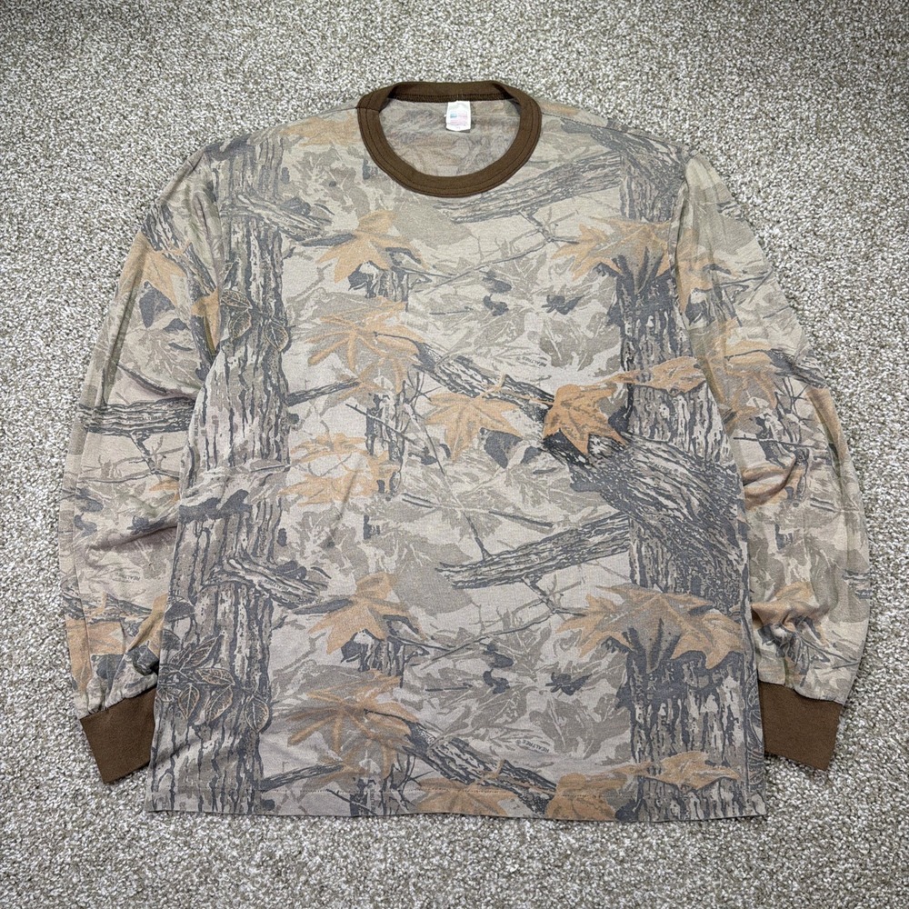 Vintage 80s Camo Shirt Ghost Pocket Size XL Realtree Distressed